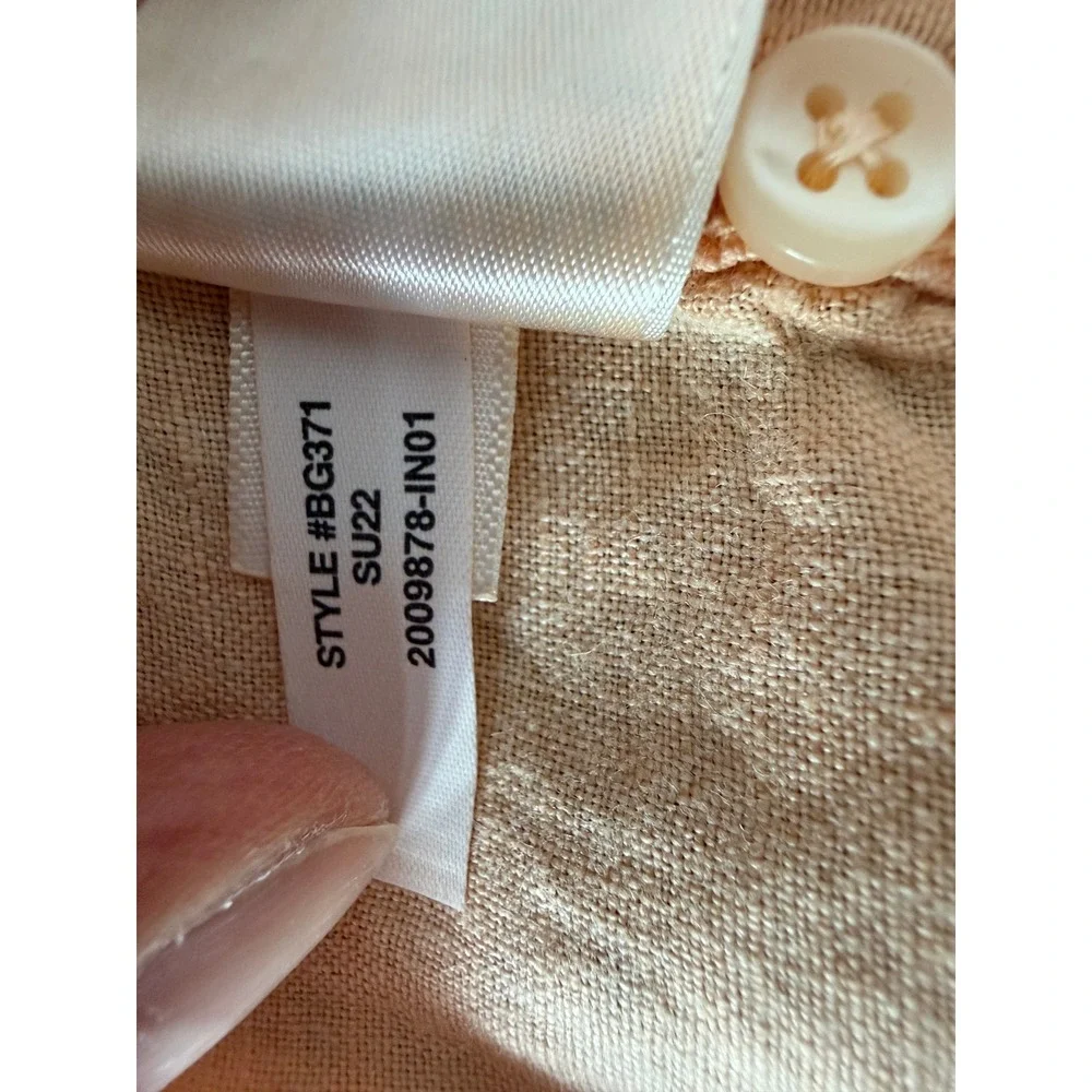 J.Crew Baird McNutt Irish Linen Shirt Slim Fit Short Sleeve Peach Orange Small